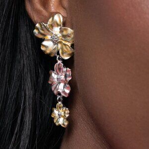 Flower multi color earrings - Balanced Bouquet - Yellow